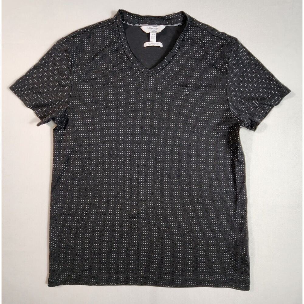 Calvin Klein Body Fit Shirt Short Sleeve Liquid Touch Mens Size Medium Spotted
